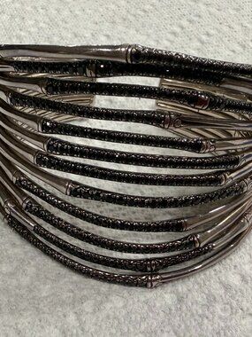 Rare John Hardy black sapphire bamboo cuff